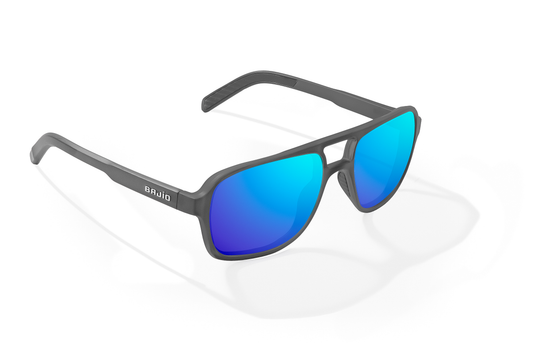 Gray Glass Matte + Blue Mirror Lens