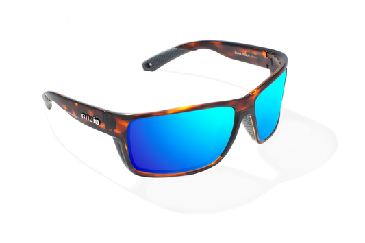 Brown Tortoise Gloss + Blue Mirror Lens