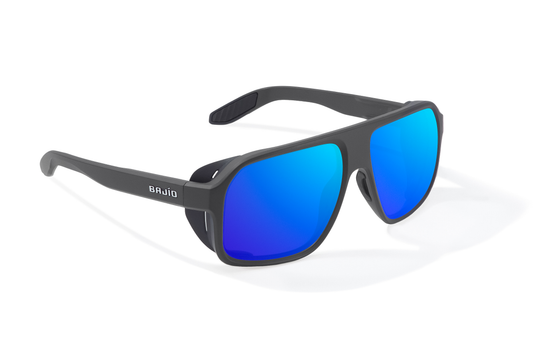 Graphite Black Matte + Blue Mirror Lens